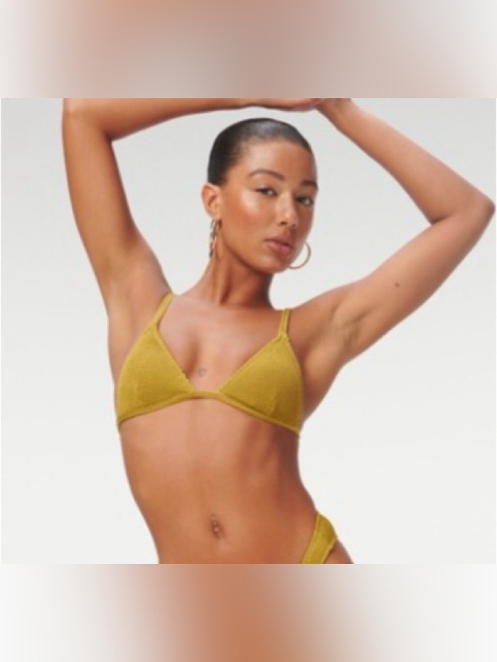NEW Good American Swim Bikini Top Always Fits Olive green Size 4XL